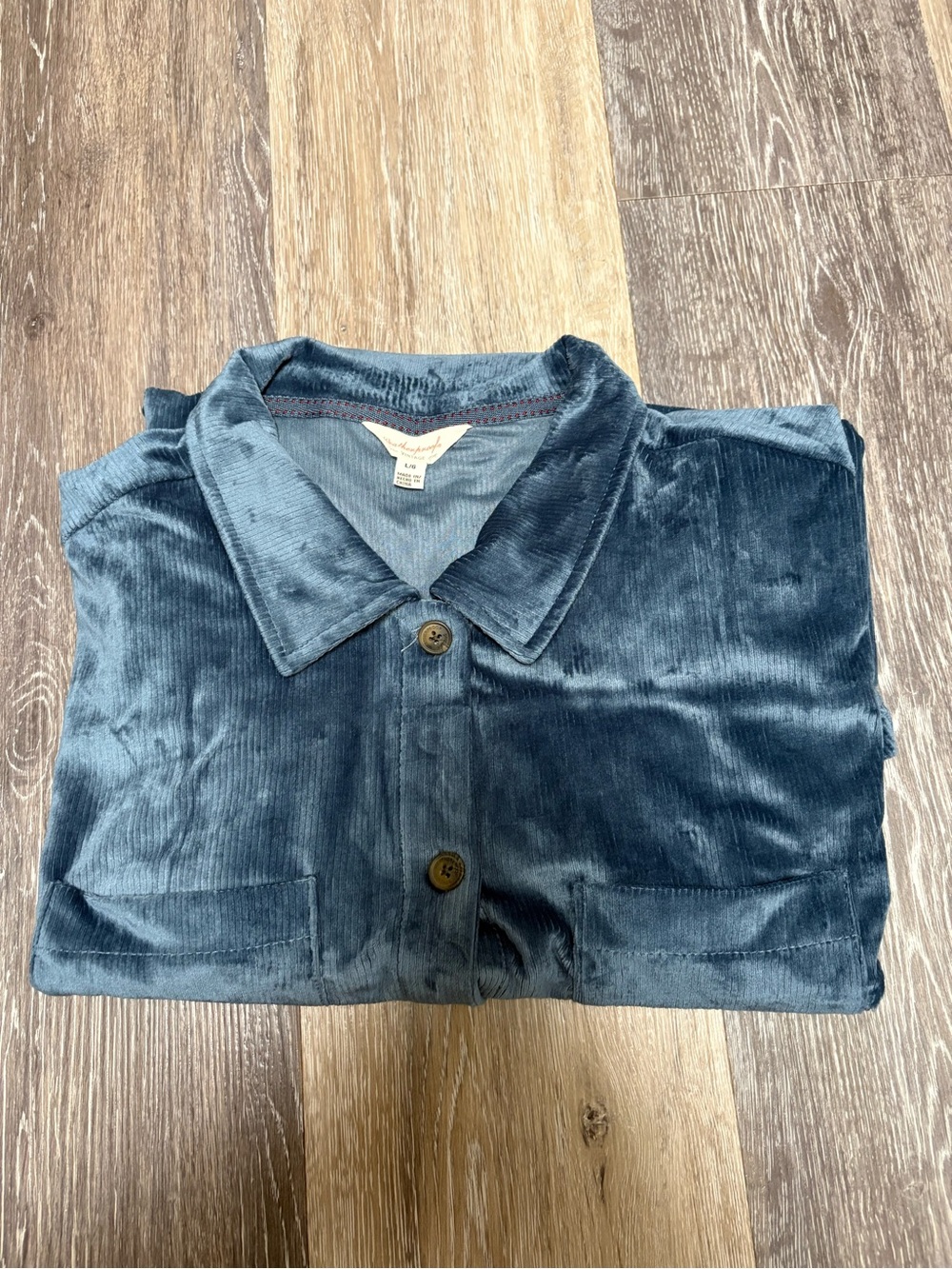 VINTAGE Men's Weatherproof Velvet Shirt in Teal Blue
